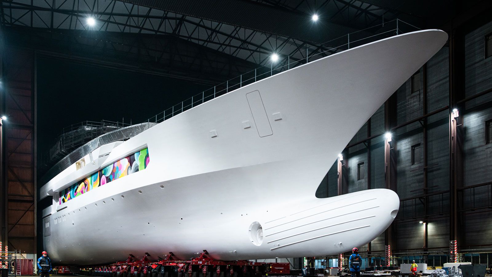 111m superyacht Y726 arrives at Oceanco's outfitting facilities